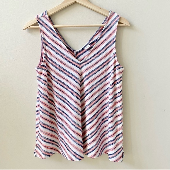 Gap Chevron V Neck Sleeveless Top Small Flowy Soft - Picture 1 of 4